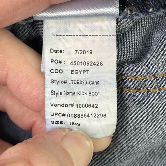 The Limited Jeans Women’s 18W Blue Bootcut High Rise Dark Wash Crop Distressed - Picture 9 of 14